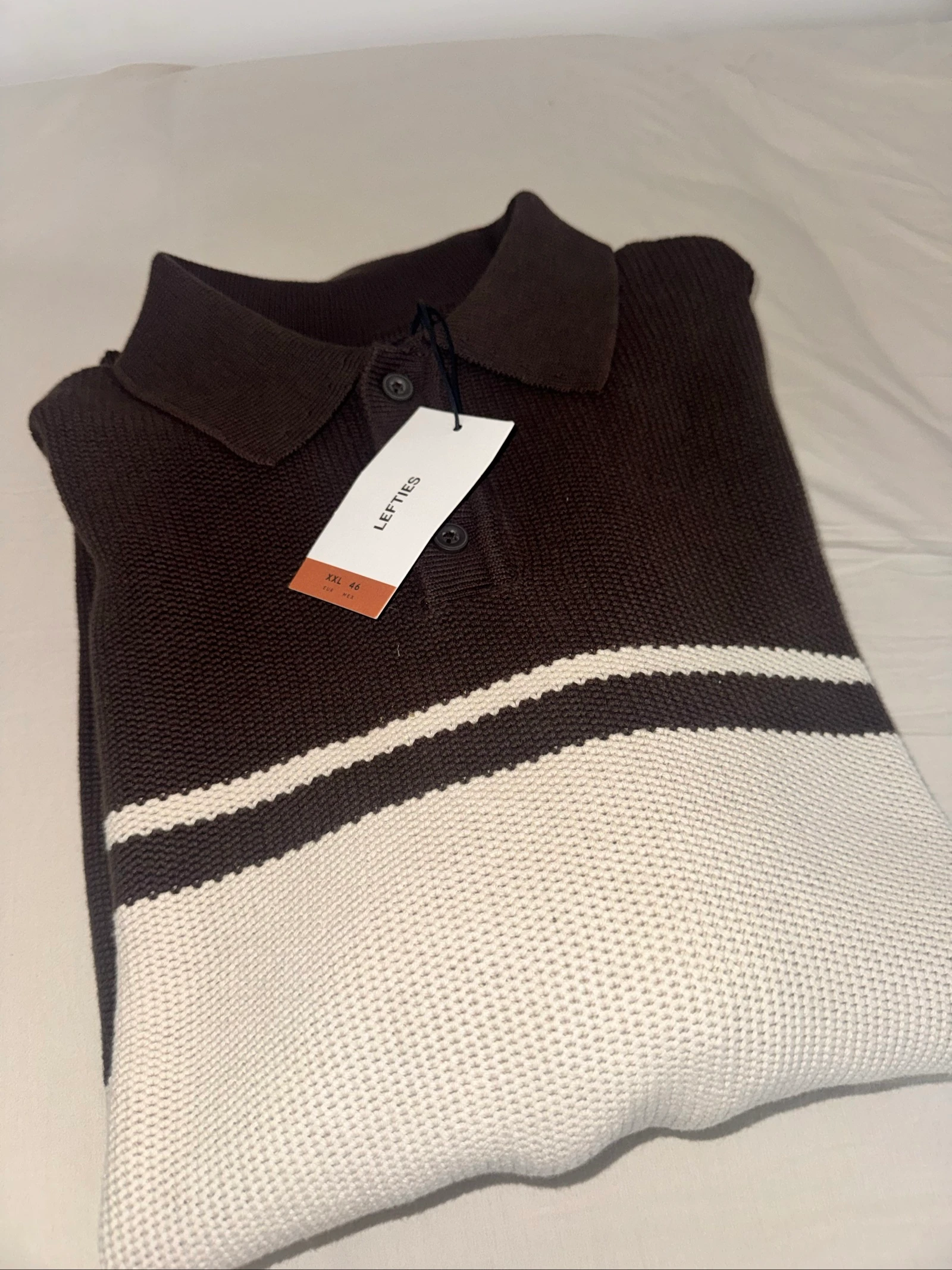 Jersey Polo de Punto Marrón y Beige Hombre  – photo 2